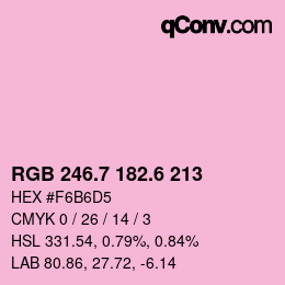 カラーコード: RGB 246.7 182.6 213 | qconv.com