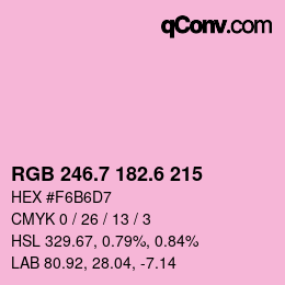 カラーコード: RGB 246.7 182.6 215 | qconv.com