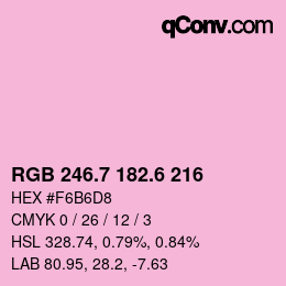 カラーコード: RGB 246.7 182.6 216 | qconv.com
