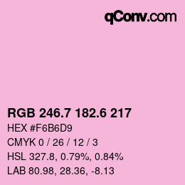 カラーコード: RGB 246.7 182.6 217 | qconv.com