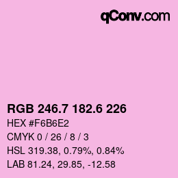 カラーコード: RGB 246.7 182.6 226 | qconv.com