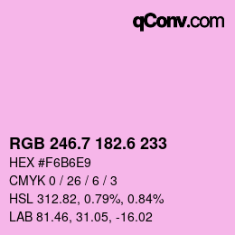 カラーコード: RGB 246.7 182.6 233 | qconv.com