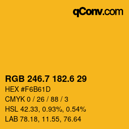カラーコード: RGB 246.7 182.6 29 | qconv.com