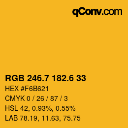 カラーコード: RGB 246.7 182.6 33 | qconv.com