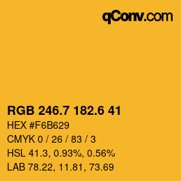 カラーコード: RGB 246.7 182.6 41 | qconv.com