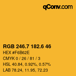 カラーコード: RGB 246.7 182.6 46 | qconv.com