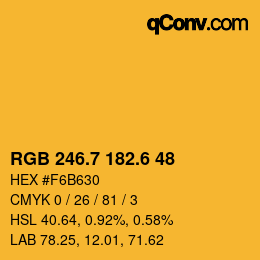 カラーコード: RGB 246.7 182.6 48 | qconv.com