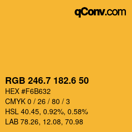 カラーコード: RGB 246.7 182.6 50 | qconv.com