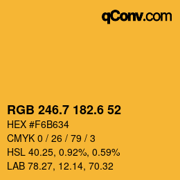 カラーコード: RGB 246.7 182.6 52 | qconv.com