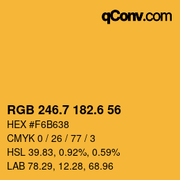 カラーコード: RGB 246.7 182.6 56 | qconv.com