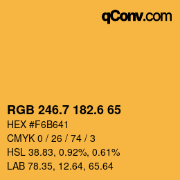 カラーコード: RGB 246.7 182.6 65 | qconv.com