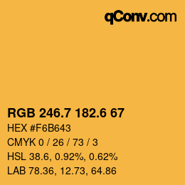 カラーコード: RGB 246.7 182.6 67 | qconv.com
