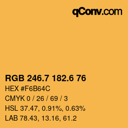 カラーコード: RGB 246.7 182.6 76 | qconv.com