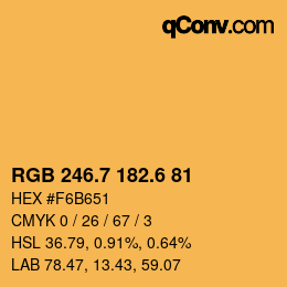 カラーコード: RGB 246.7 182.6 81 | qconv.com