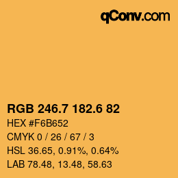 カラーコード: RGB 246.7 182.6 82 | qconv.com
