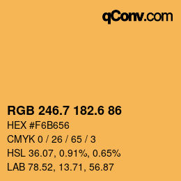 カラーコード: RGB 246.7 182.6 86 | qconv.com