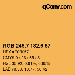 カラーコード: RGB 246.7 182.6 87 | qconv.com