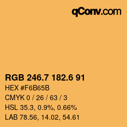 カラーコード: RGB 246.7 182.6 91 | qconv.com