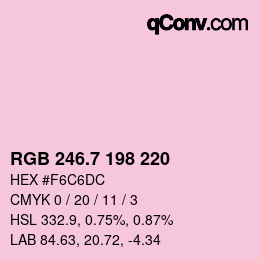 カラーコード: RGB 246.7 198 220 | qconv.com