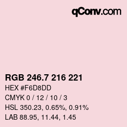 カラーコード: RGB 246.7 216 221 | qconv.com