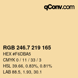 カラーコード: RGB 246.7 219 165 | qconv.com