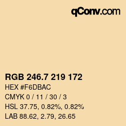 カラーコード: RGB 246.7 219 172 | qconv.com