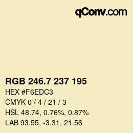 カラーコード: RGB 246.7 237 195 | qconv.com