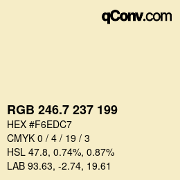 カラーコード: RGB 246.7 237 199 | qconv.com