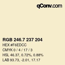 カラーコード: RGB 246.7 237 204 | qconv.com