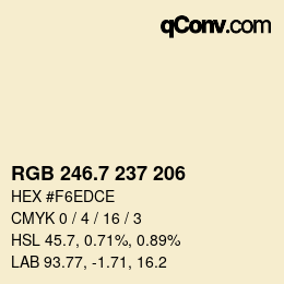 カラーコード: RGB 246.7 237 206 | qconv.com