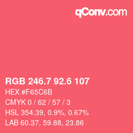 カラーコード: RGB 246.7 92.6 107 | qconv.com