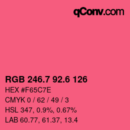 カラーコード: RGB 246.7 92.6 126 | qconv.com