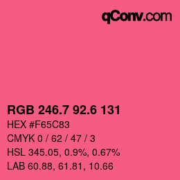 カラーコード: RGB 246.7 92.6 131 | qconv.com
