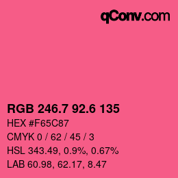 カラーコード: RGB 246.7 92.6 135 | qconv.com