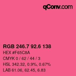 カラーコード: RGB 246.7 92.6 138 | qconv.com