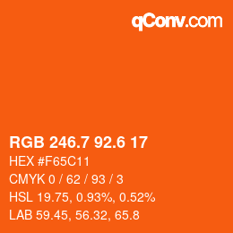 カラーコード: RGB 246.7 92.6 17 | qconv.com