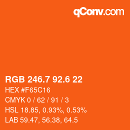 カラーコード: RGB 246.7 92.6 22 | qconv.com