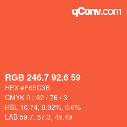 カラーコード: RGB 246.7 92.6 59 | qconv.com