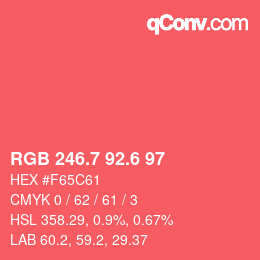 カラーコード: RGB 246.7 92.6 97 | qconv.com
