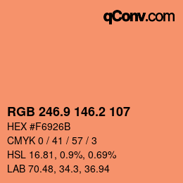 カラーコード: RGB 246.9 146.2 107 | qconv.com