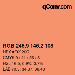 カラーコード: RGB 246.9 146.2 108 | qconv.com