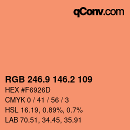 Farbcode: RGB 246.9 146.2 109 | qconv.com