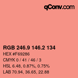 Color code: RGB 246.9 146.2 134 | qconv.com