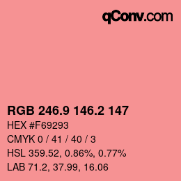Color code: RGB 246.9 146.2 147 | qconv.com
