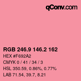 Color code: RGB 246.9 146.2 162 | qconv.com