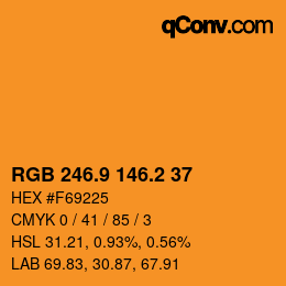 カラーコード: RGB 246.9 146.2 37 | qconv.com