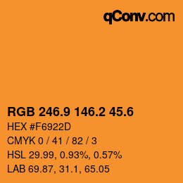 カラーコード: RGB 246.9 146.2 45.6 | qconv.com