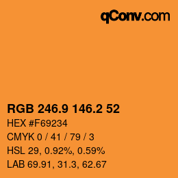 Color code: RGB 246.9 146.2 52 | qconv.com