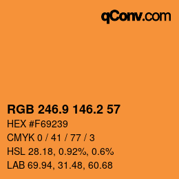 Color code: RGB 246.9 146.2 57 | qconv.com