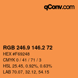 Color code: RGB 246.9 146.2 72 | qconv.com